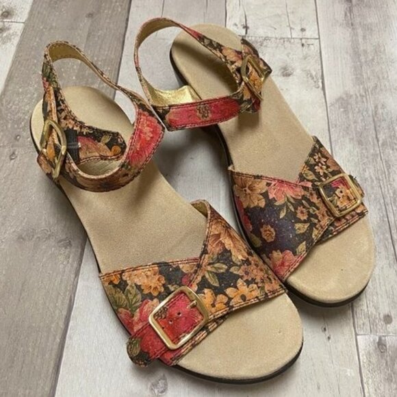 Alegria Wedge Daisy Print Cork Sandal Size 40 - Picture 1 of 7